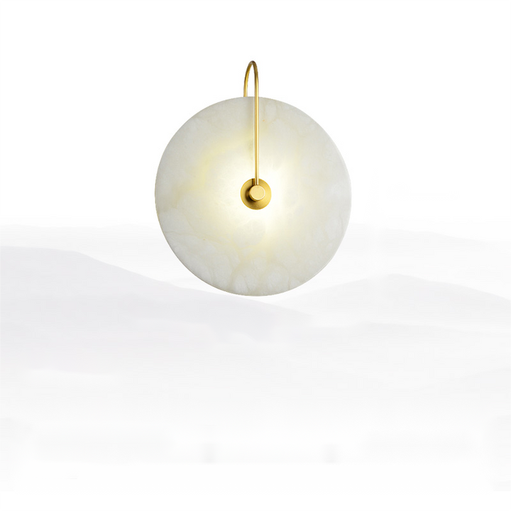 Alabaster Round Bedroom Bedside Wall Sconce