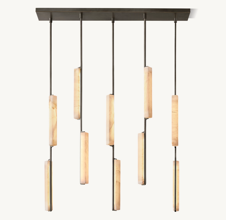 Audubon Alabaster Linear Chandelier 54"