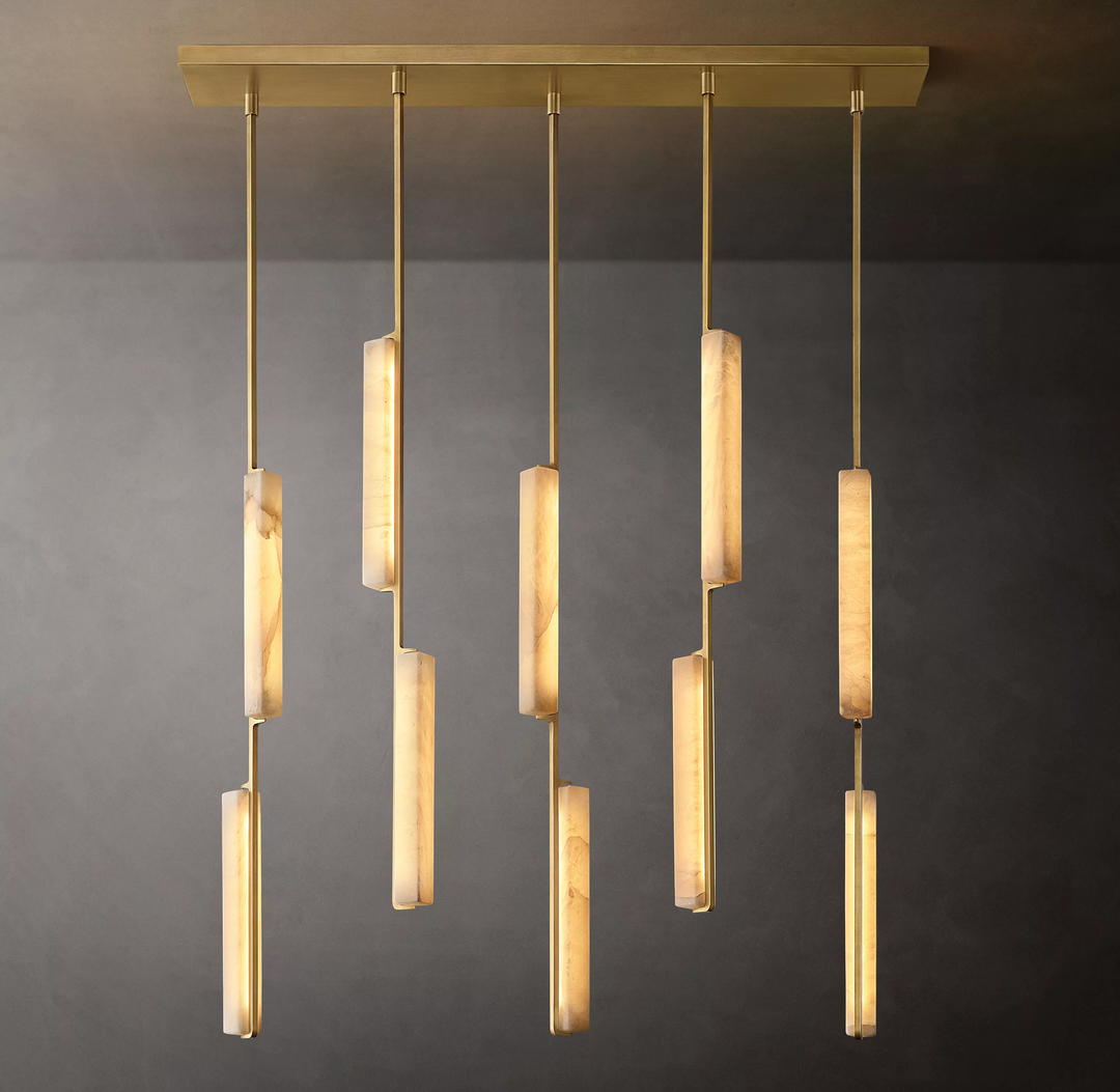 Audubon Alabaster Linear Chandelier 54"