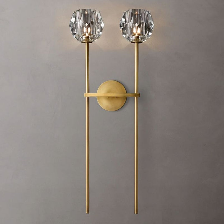Kristal Clear Glass Double Grand Wall Sconce