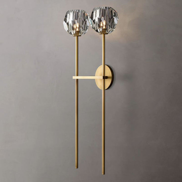 Kristal Clear Glass Double Grand Wall Sconce