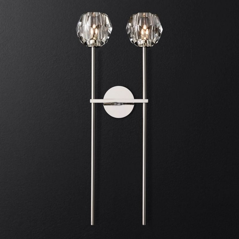 Kristal Clear Glass Double Grand Wall Sconce