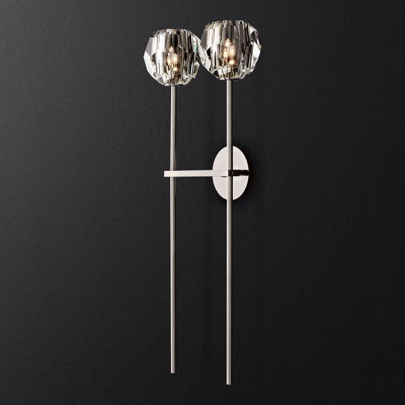 Kristal Clear Glass Double Grand Wall Sconce