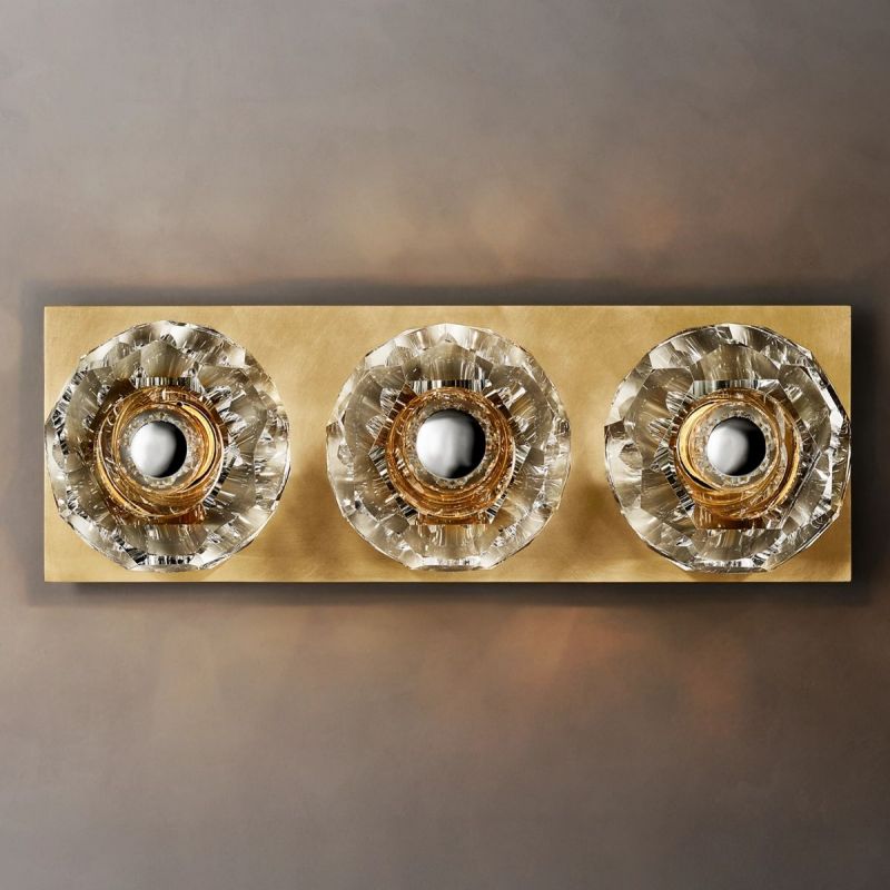 Kristal Clear Glass Linear Short Wall Sconce