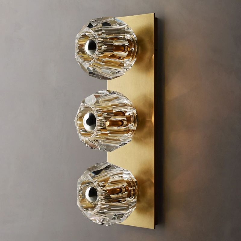 Kristal Clear Glass Linear Short Wall Sconce