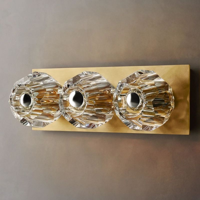 Kristal Clear Glass Linear Short Wall Sconce