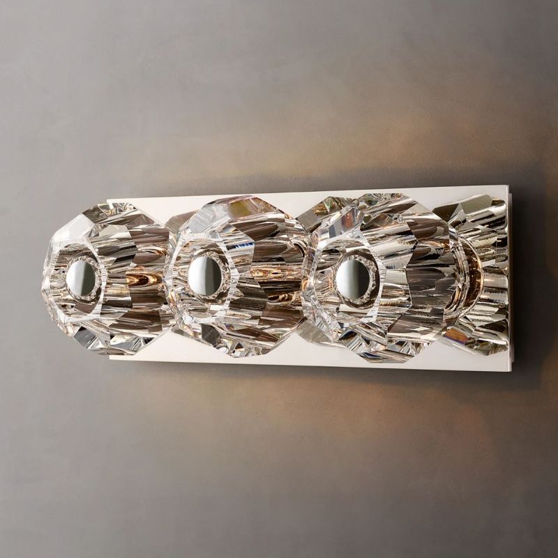 Kristal Clear Glass Linear Short Wall Sconce