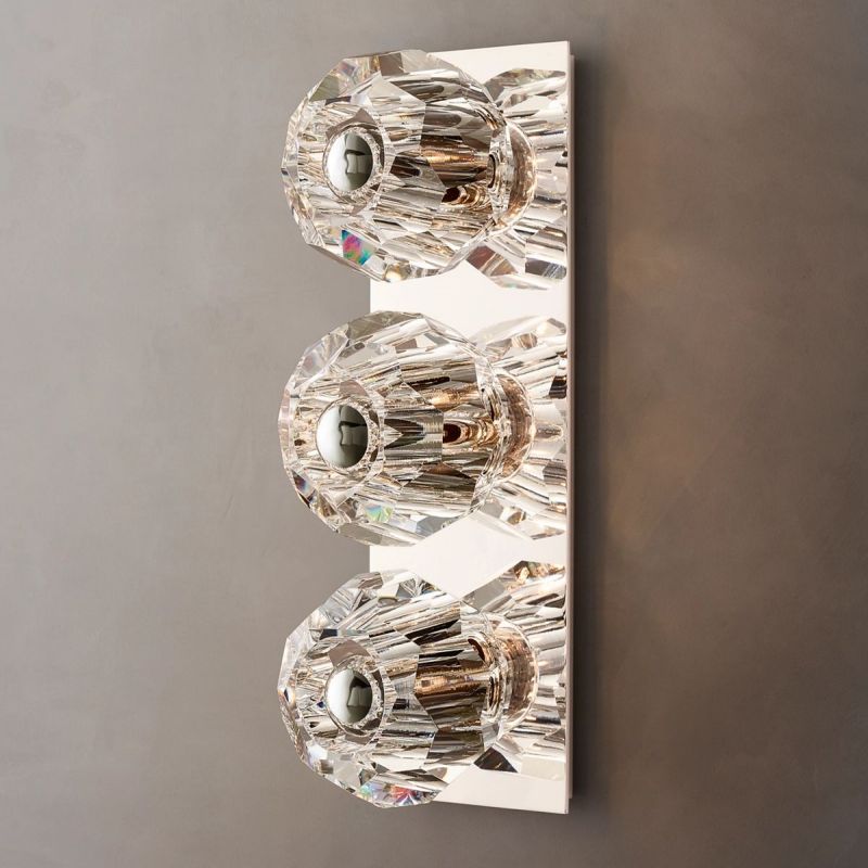 Kristal Clear Glass Linear Short Wall Sconce