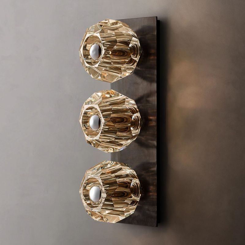Kristal Clear Glass Linear Short Wall Sconce