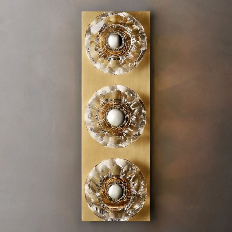 Kristal Clear Glass Linear Short Wall Sconce