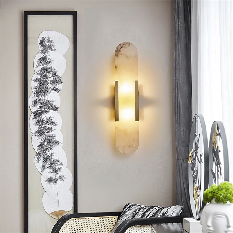 Lowell Melange Elongated Alabaster Wall Sconce 28&